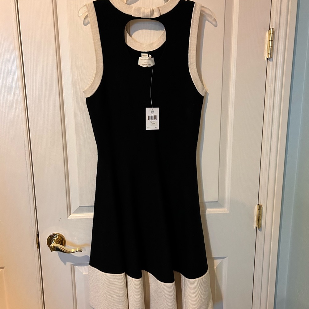NWT Kate Spade Black and White sweater bow dress